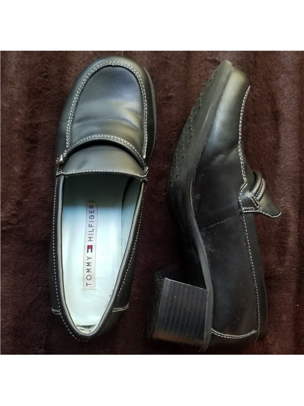 Tommy Hilfiger Block Heel Loafers Size 6